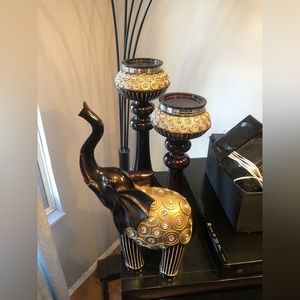 Candle Sticks & Matching Good Luck Elephant!!!
